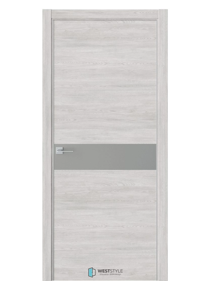 Межкомнатная дверь WestStyle Industrial IN1 ДО Зеркало сатин графит Дуб оксфорд